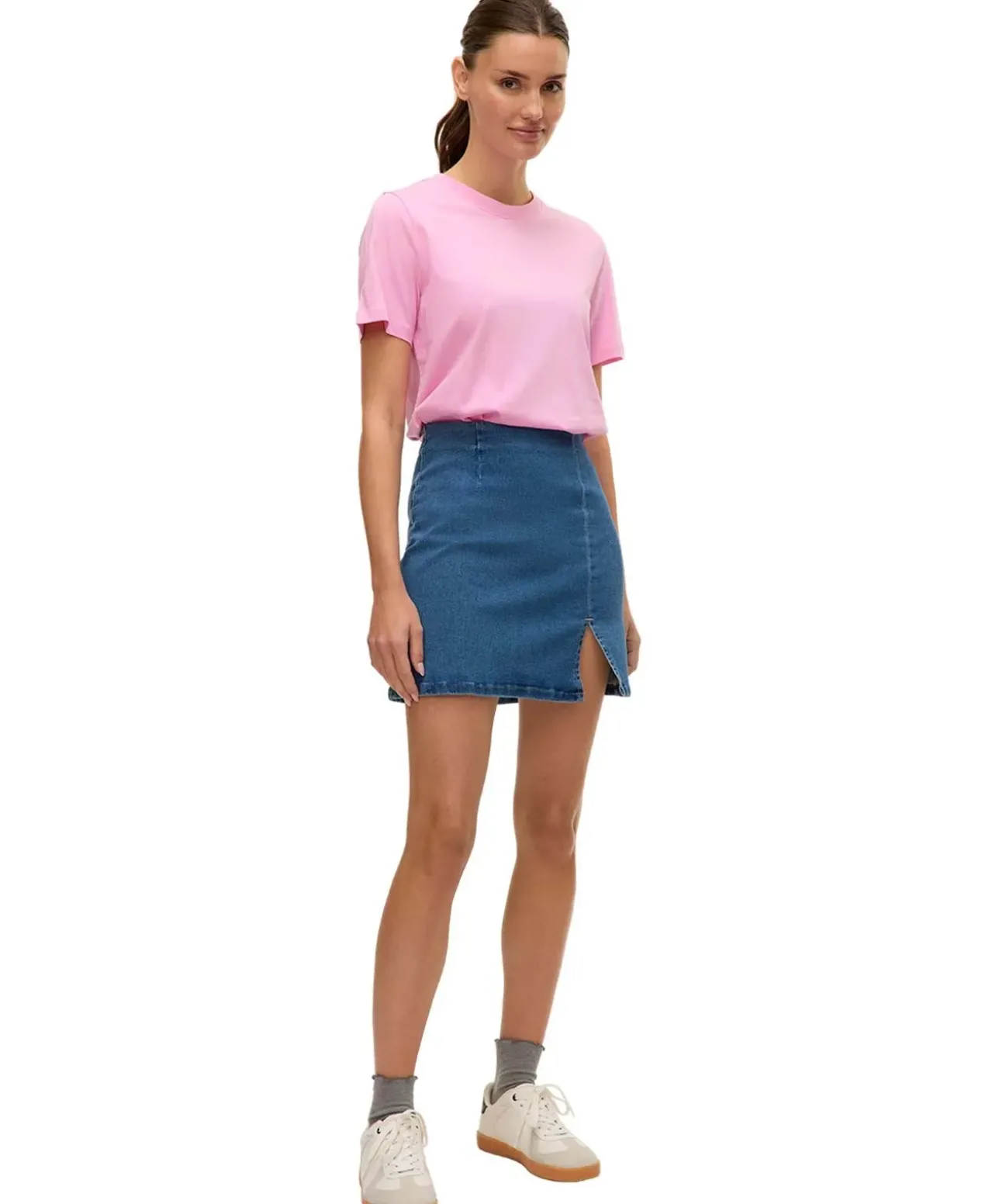 VERO MODA Mini Jeansrock in Indigo mit hohem Bund