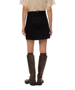 VERO MODA Mini-Jeansrock in Schwarz mit hohem Bund