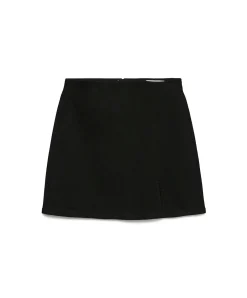 VERO MODA Mini-Jeansrock in Schwarz mit hohem Bund
