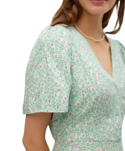 Vero Moda Minikleid Alba mit Muster in Hellgrün