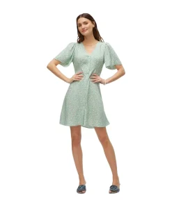 Vero Moda Minikleid Alba mit Muster in Hellgrün