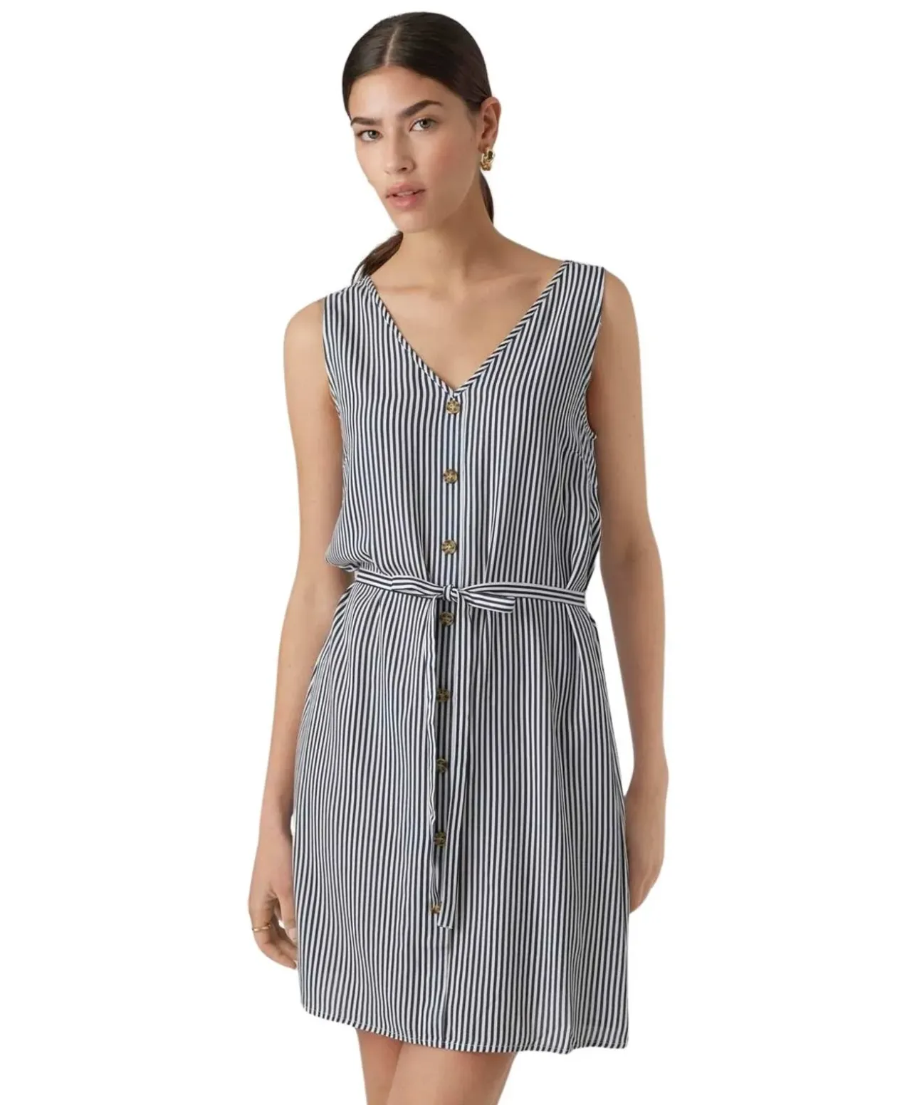 Vero Moda Minikleid Bumpy in weiß mit Streifen