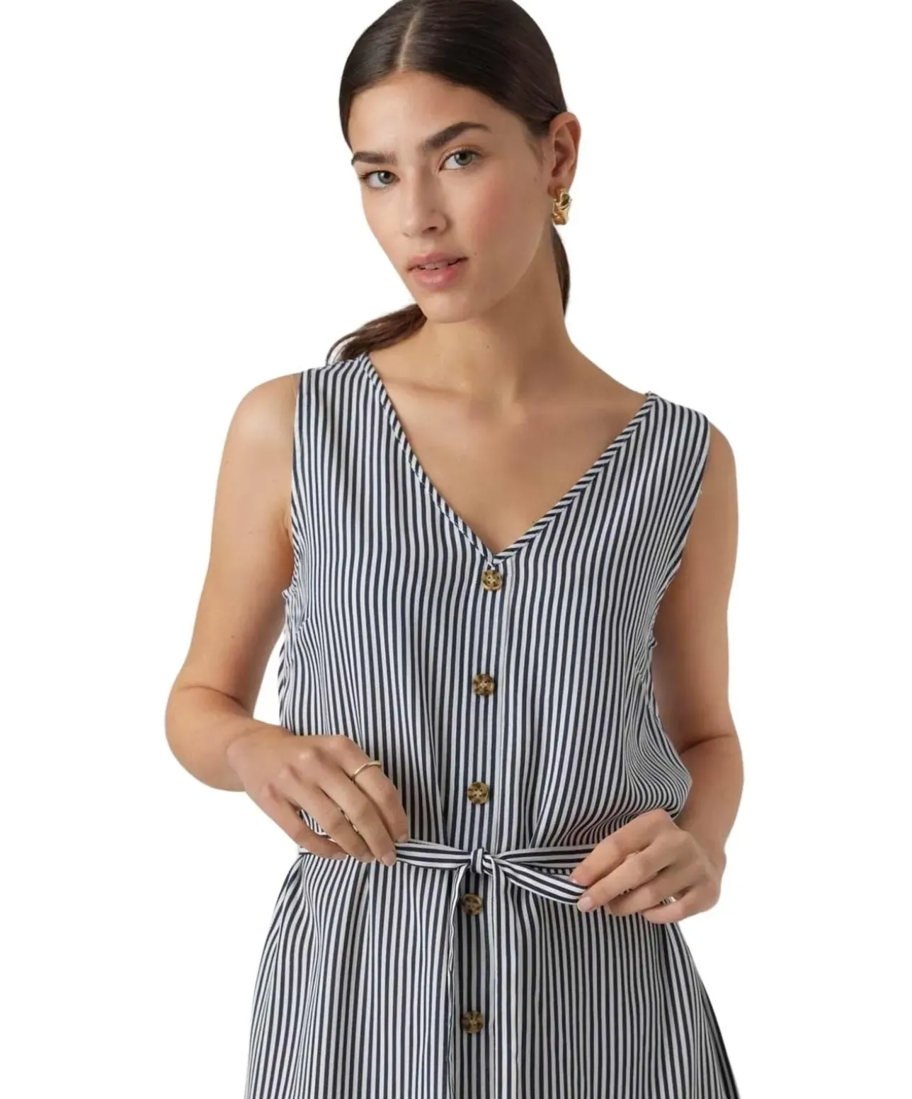 Vero Moda Minikleid Bumpy in weiß mit Streifen
