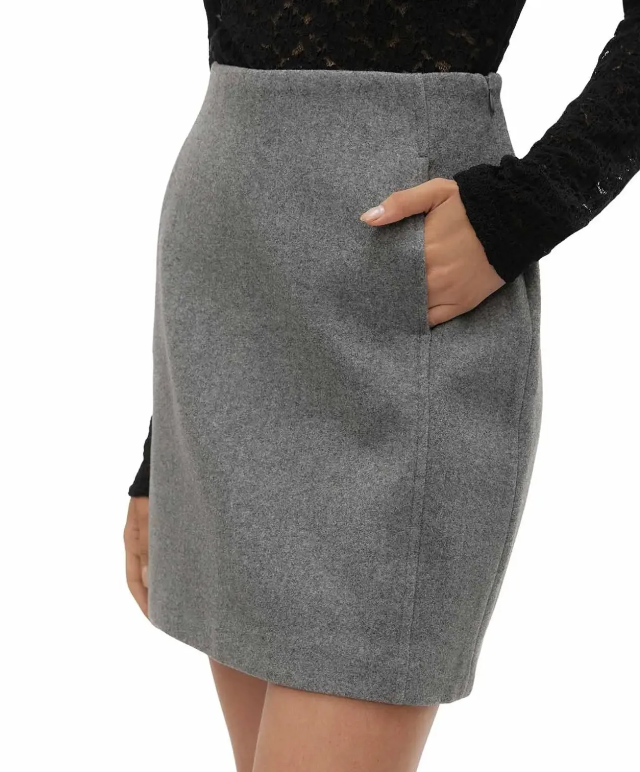 Vero Moda Minirock in Grau mit Seitentaschen