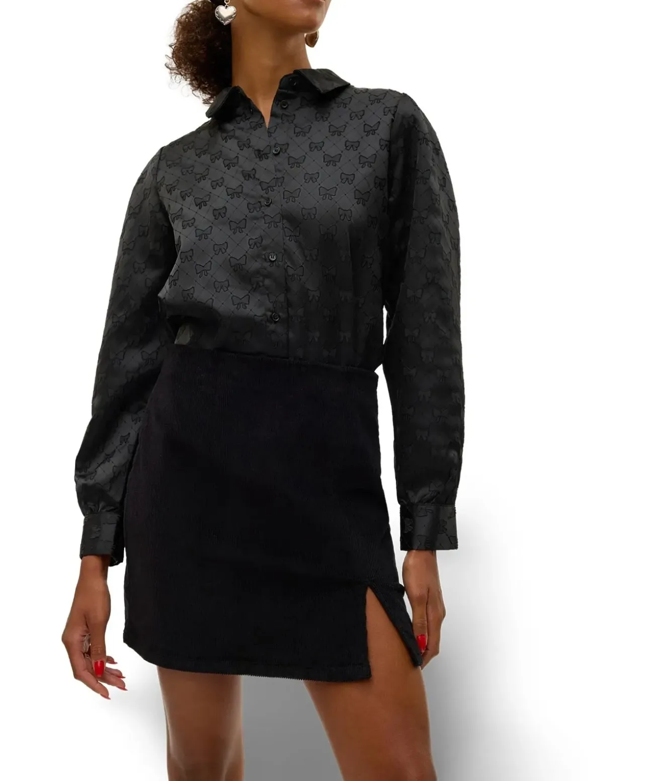 Vero Moda Minirock mit hoher Taille in Schwarz