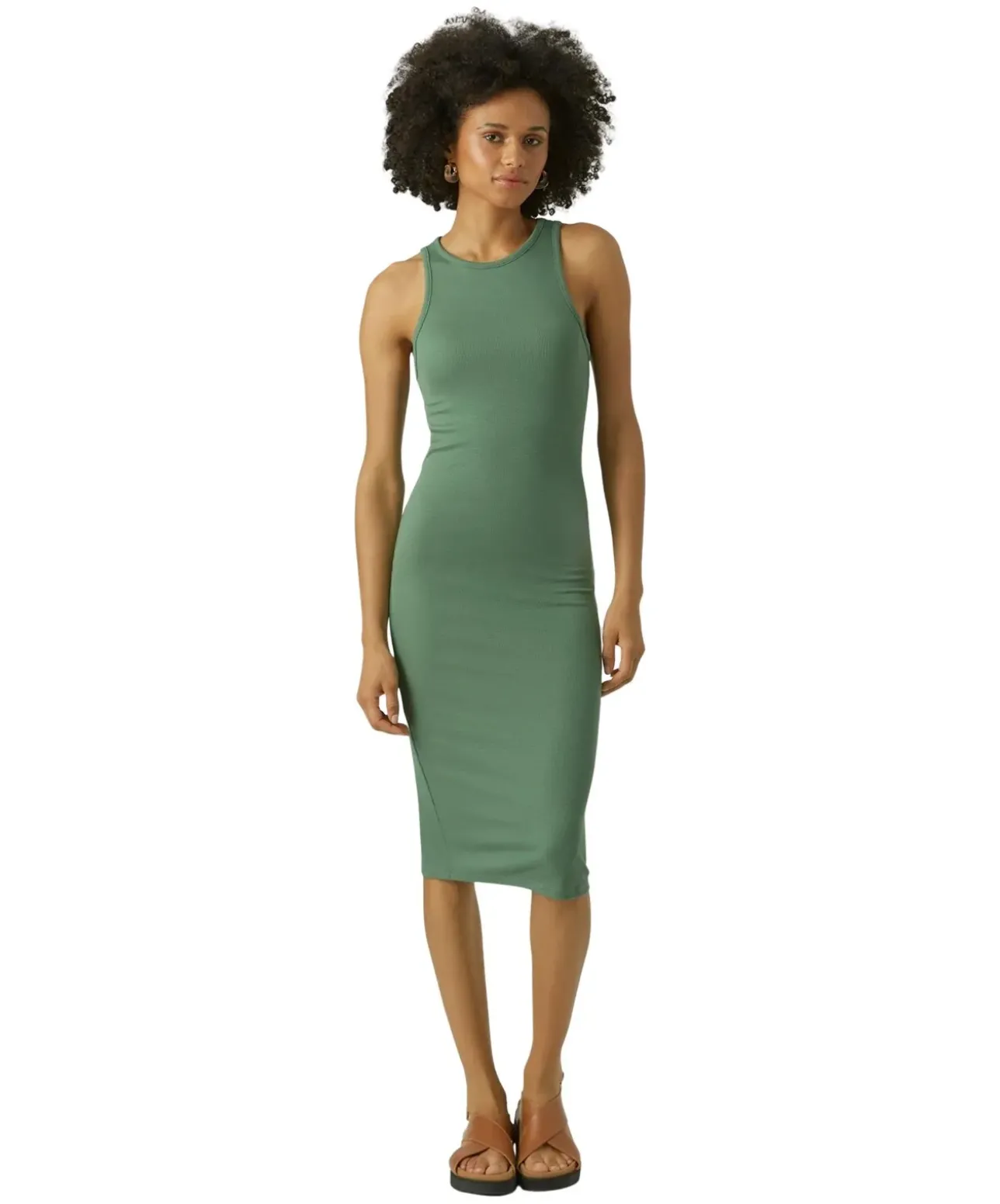 Vero Moda Neckholder Kleid Roma in grünem Myrtle