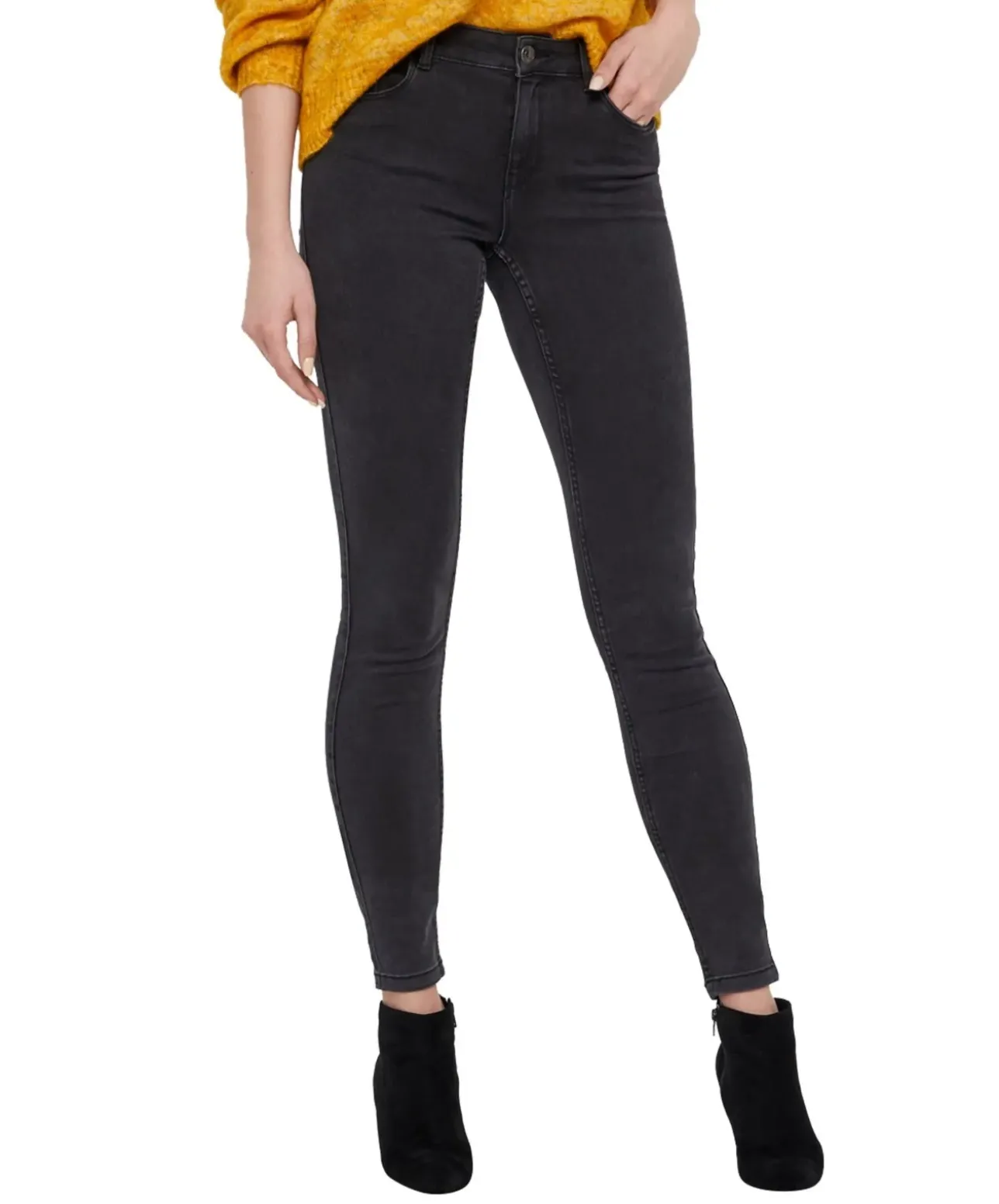 Vero Moda Push-Up-Jeans Seven in grauem Dark Grey
