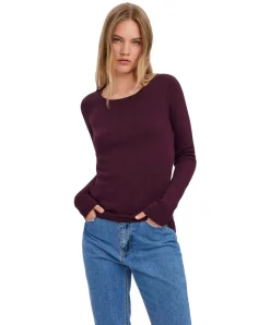 Vero Moda Rundhalspullover Care in Dunkelrot