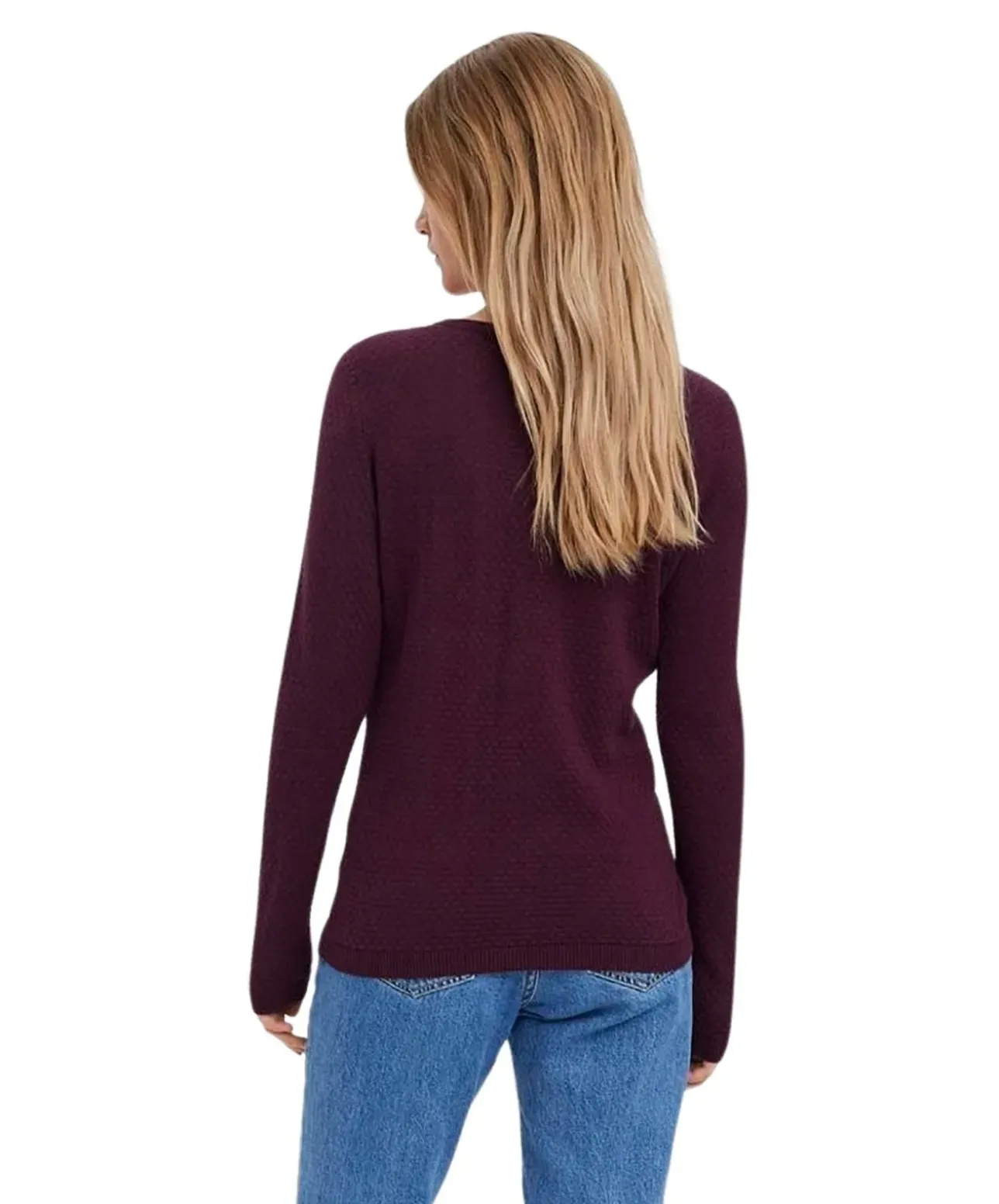 Vero Moda Rundhalspullover Care in Dunkelrot