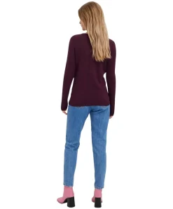 Vero Moda Rundhalspullover Care in Dunkelrot
