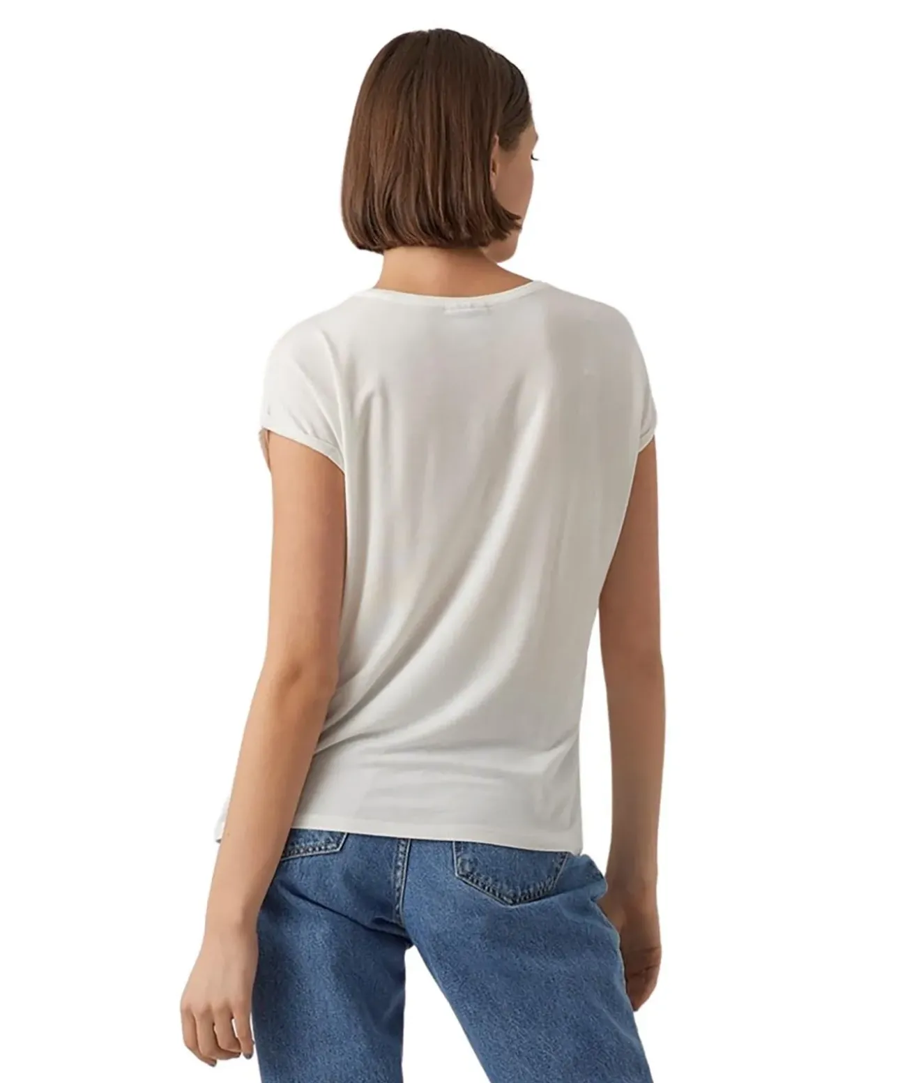 Vero Moda Rundhalsshirt AVA mit Kurzarm in weiß