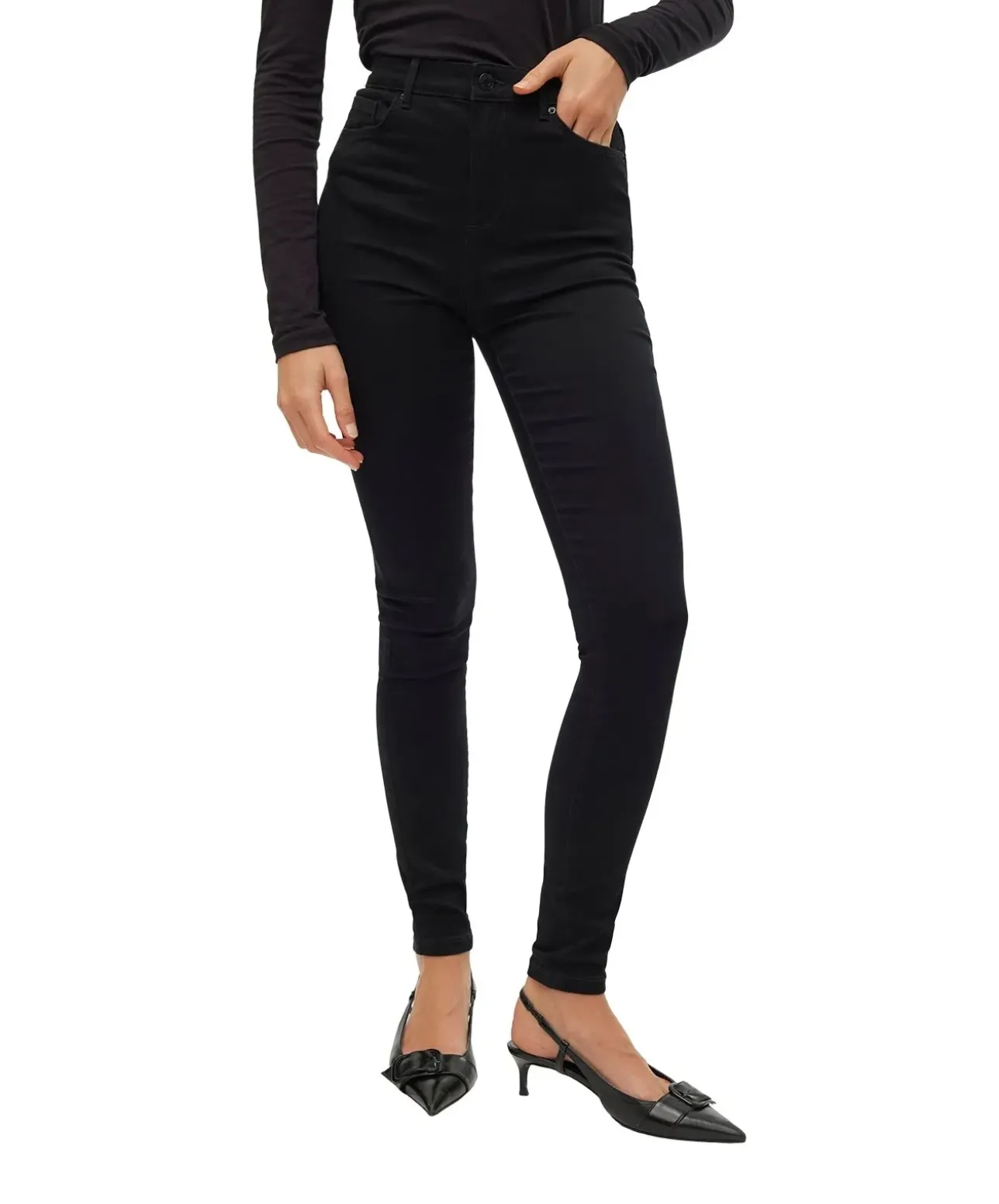 Vero Moda schwarze High Waist Jeans Sophia im Skinny Fit