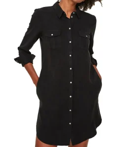 Vero Moda Silla - schwarzes Shirtkleid in Minilänge