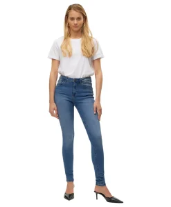 Vero Moda Skinny Jeans Tanya in indigoblauer Used-Optik