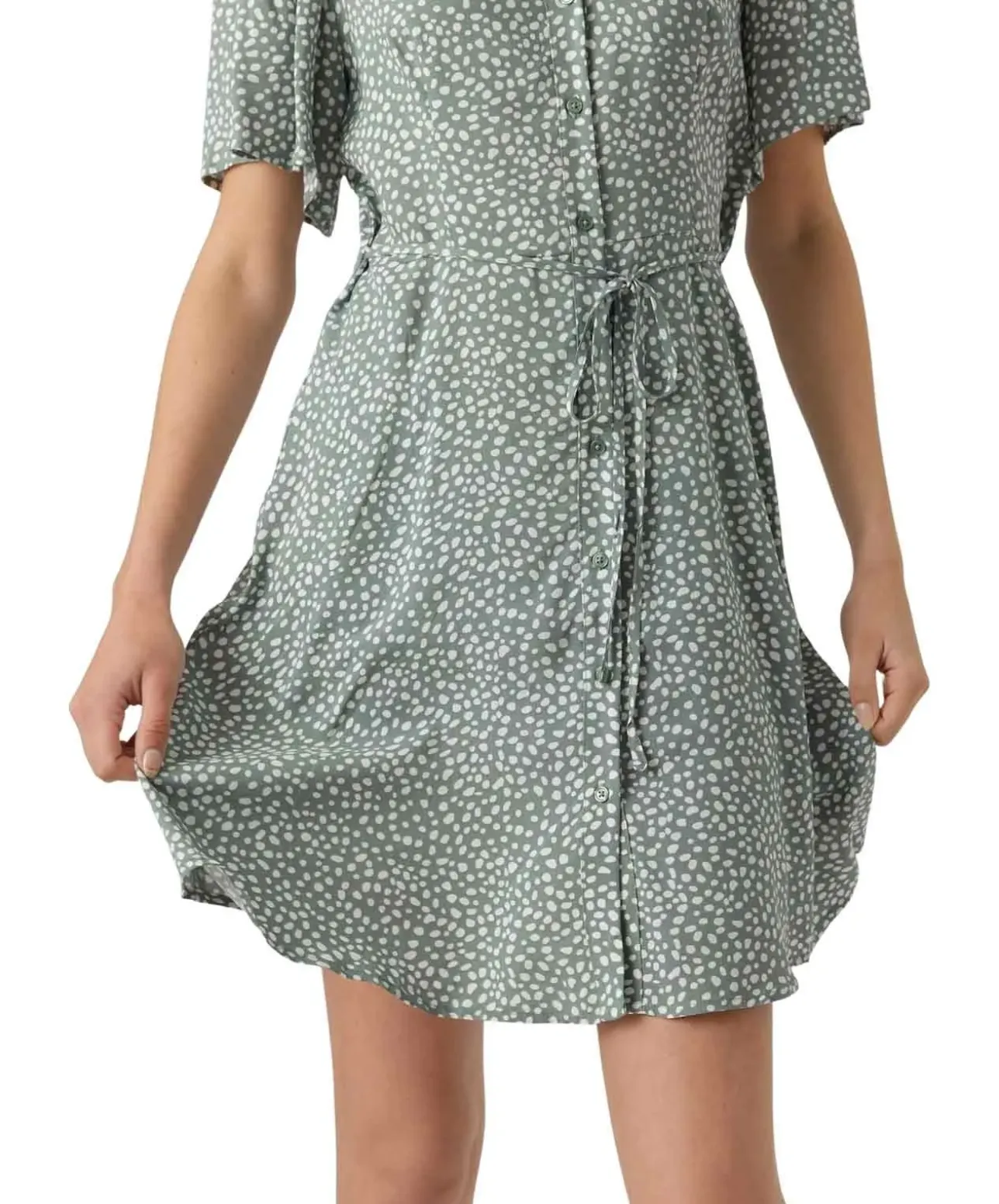 Vero Moda Sommerkleid Alba mit Muster in Hellgrün