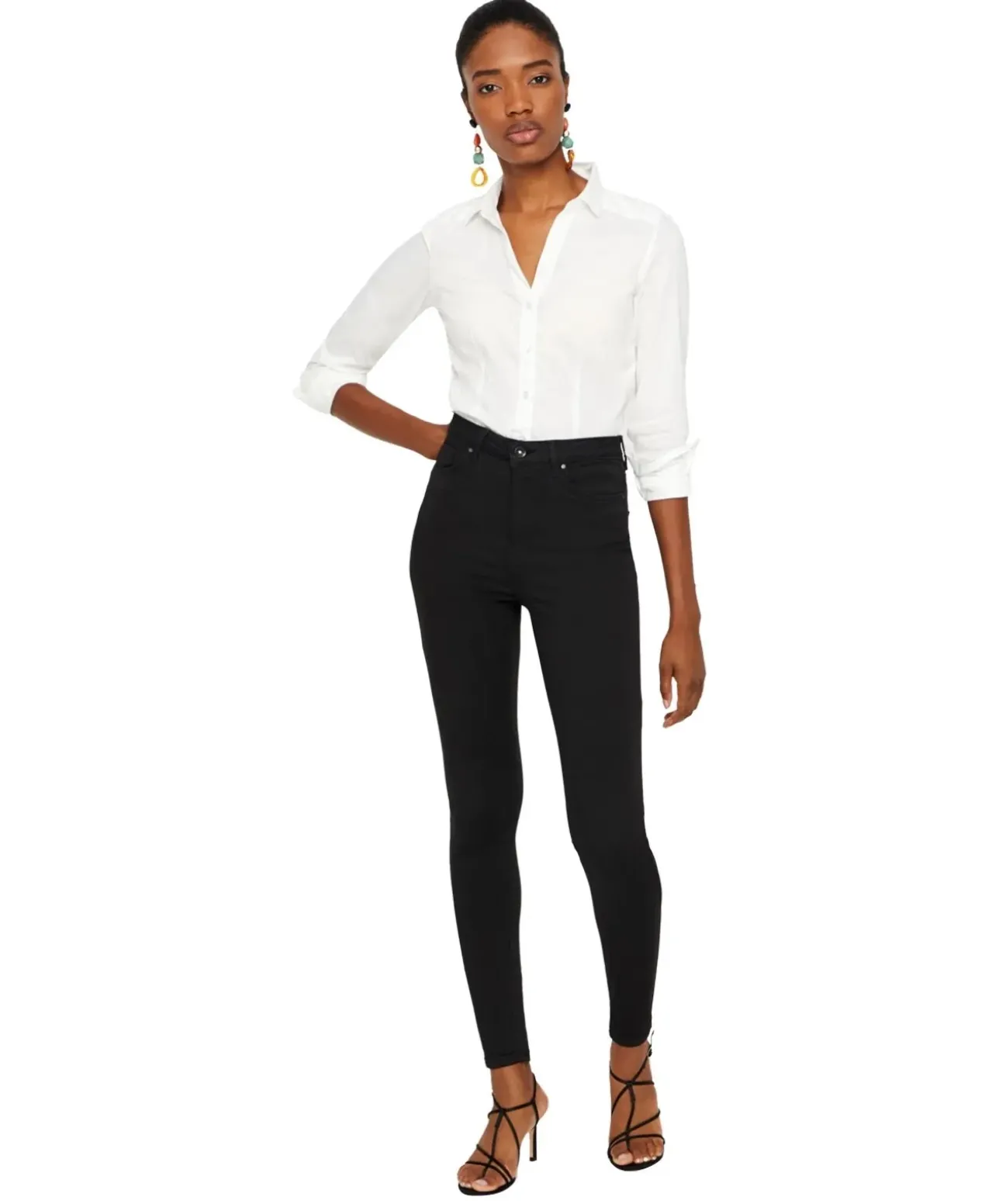 Vero Moda Sophia Jeans in Schwarz mit hoher Taille