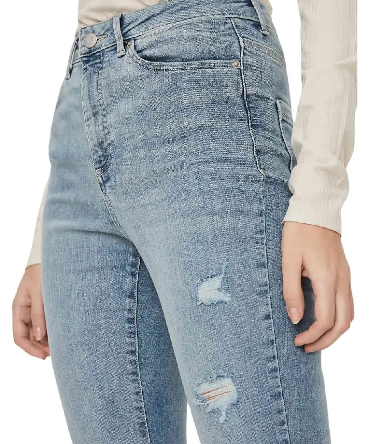 Vero Moda Sophia Jeans mit High Waist mit Destroyed Effekten