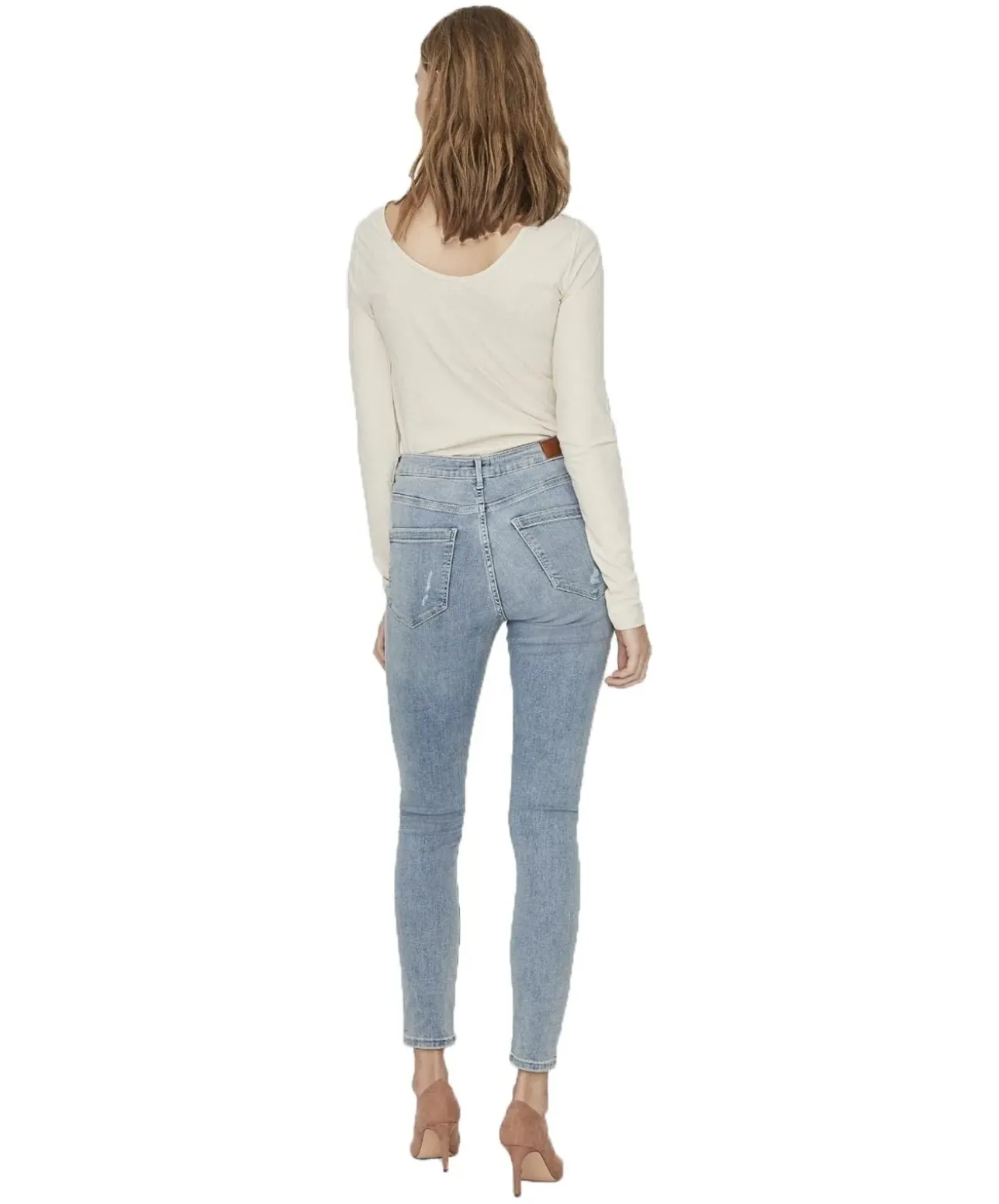Vero Moda Sophia Jeans mit High Waist mit Destroyed Effekten