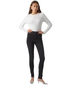 Vero Moda Sophia Jeans mit hohem Bund in Dunkelgrau
