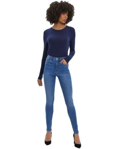 Vero Moda Sophia Jeans mit hoher Taille in Mittelblau