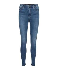 Vero Moda Sophia Jeans mit hoher Taille in Mittelblau