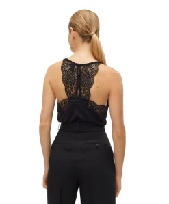 Vero Moda Spitzentop Ana mit V-Ausschnitt in Schwarz