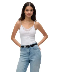 Vero Moda Spitzentop Lace in Weiß