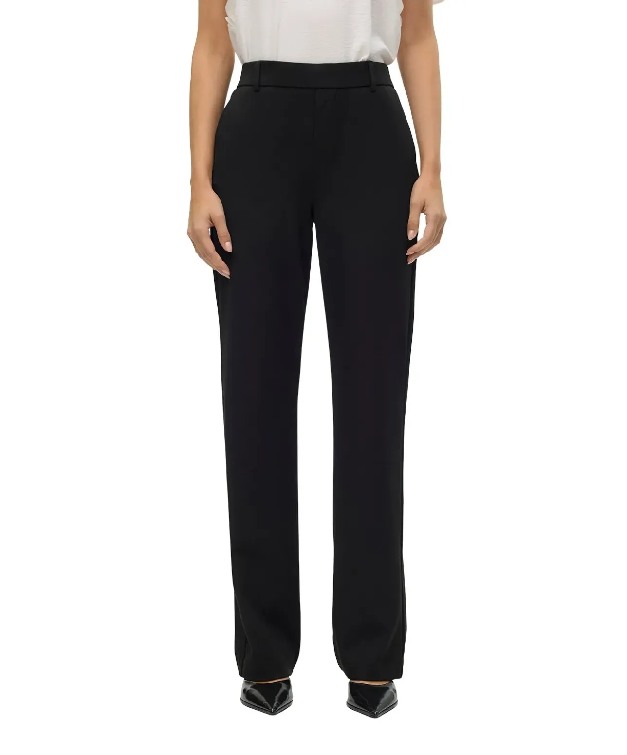 Vero Moda Stoffhose Zamira mit mittlerer Taille in Schwarz
