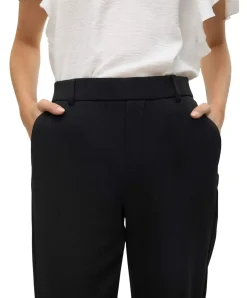 Vero Moda Stoffhose Zamira mit mittlerer Taille in Schwarz