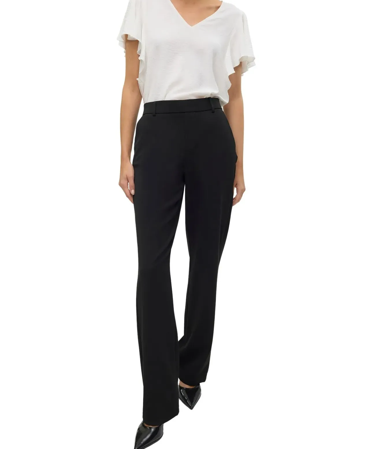 Vero Moda Stoffhose Zamira mit mittlerer Taille in Schwarz
