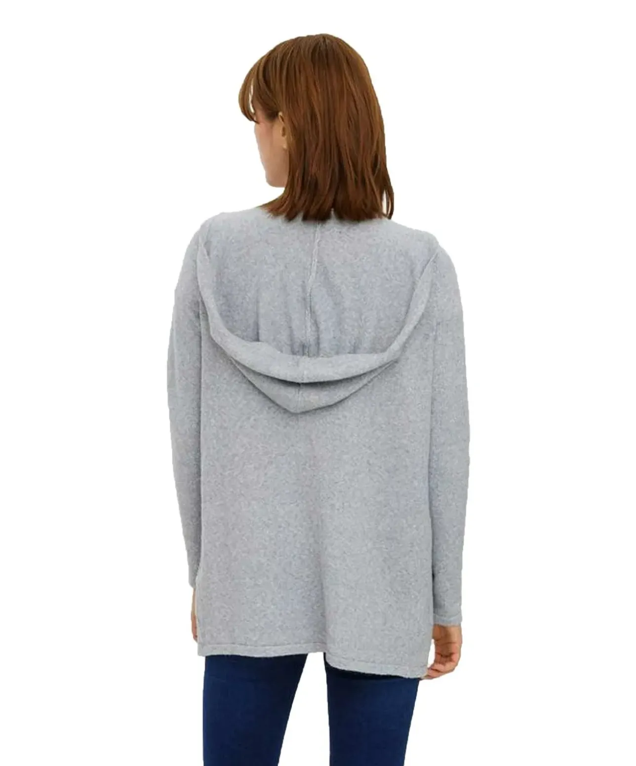 Vero Moda Strick Cardigan open Hood Doffy in Grau
