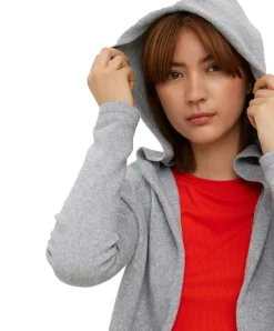Vero Moda Strick Cardigan open Hood Doffy in Grau