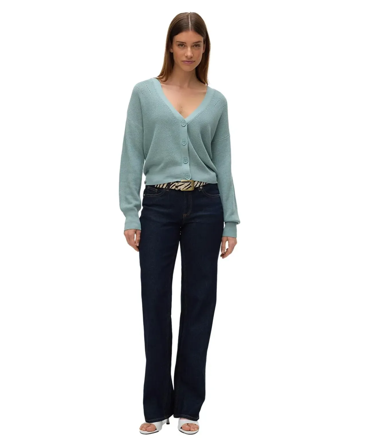 Vero Moda Strickjacke New Lexsun in Hellgrün