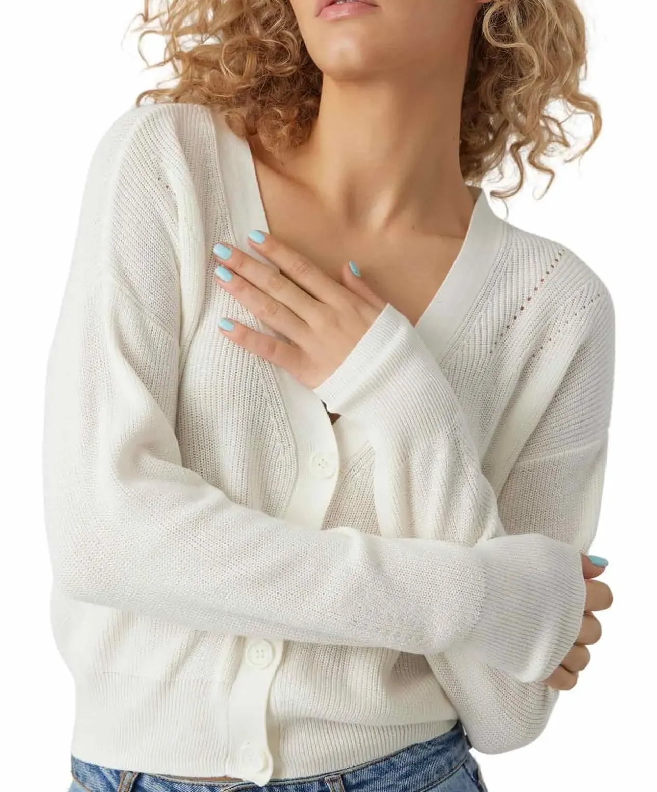 Vero Moda Strickjacke New Lexsun in Weiß
