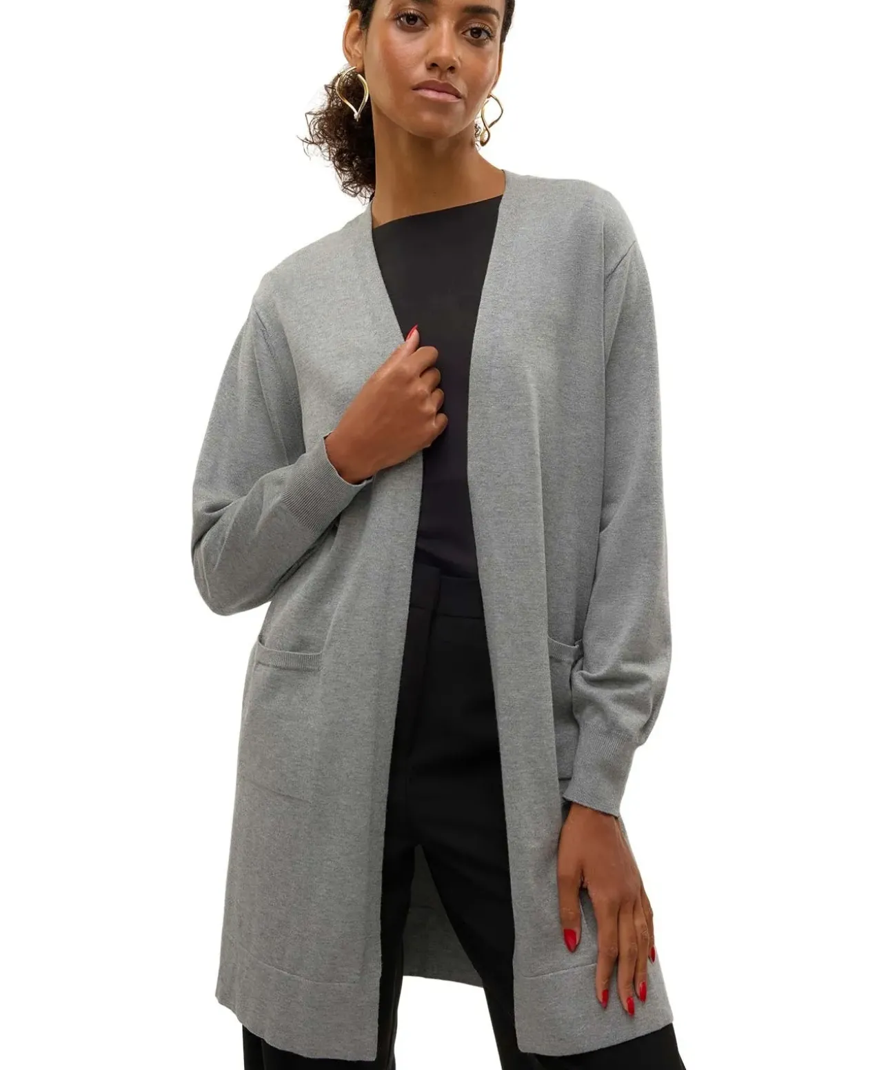 Vero Moda Strickjacke Silje in meliertem Grau