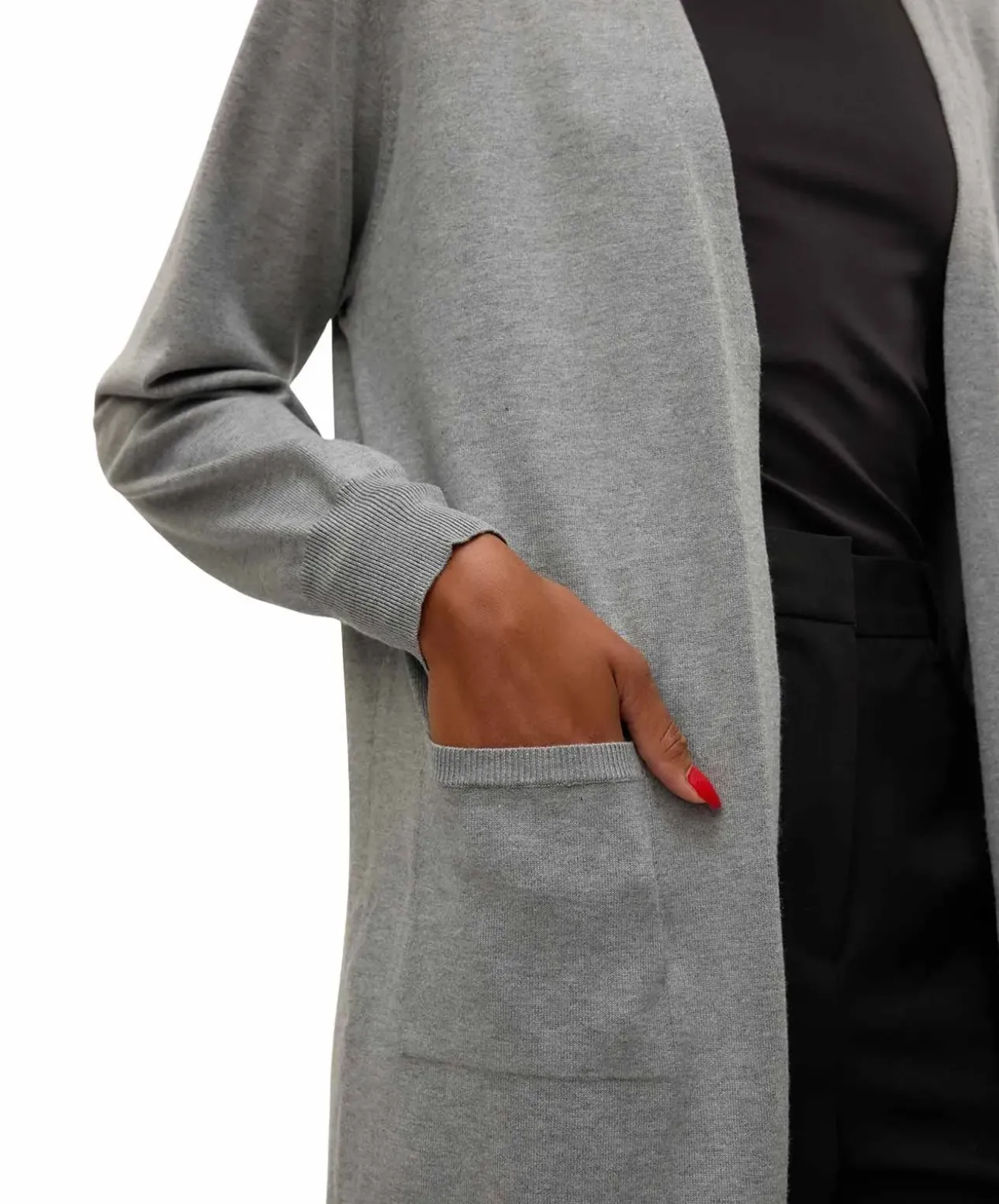 Vero Moda Strickjacke Silje in meliertem Grau