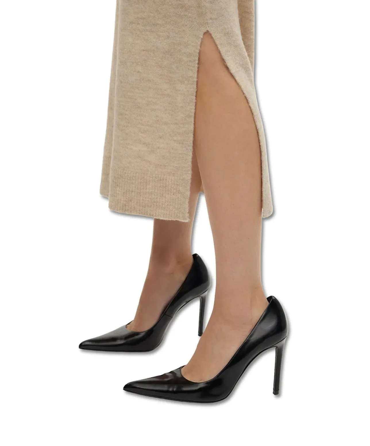 Vero Moda Strickkleid Lefile in meliertem Beige