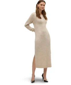 Vero Moda Strickkleid Lefile in meliertem Beige