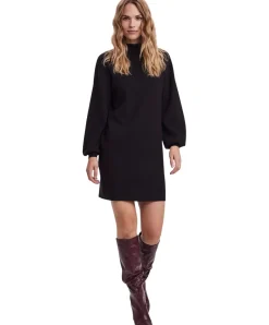 Vero Moda Strickkleid Nancy in Schwarz mit Stehkragen