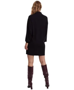 Vero Moda Strickkleid Nancy in Schwarz mit Stehkragen
