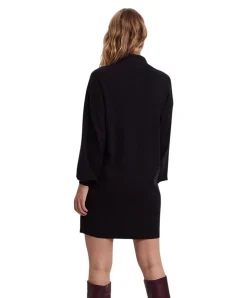 Vero Moda Strickkleid Nancy in Schwarz mit Stehkragen