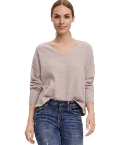 Vero Moda Strickpullover Doffy mit V-Auschnitt in Rosa