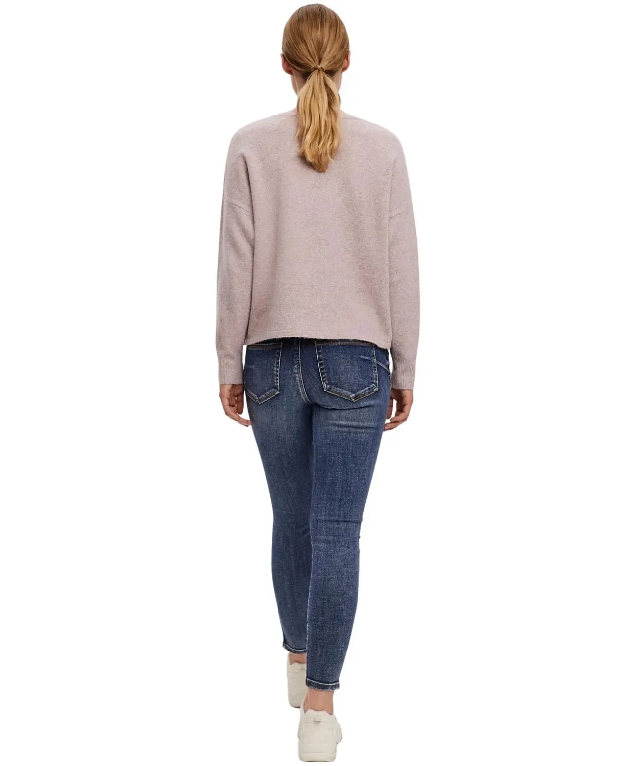 Vero Moda Strickpullover Doffy mit V-Auschnitt in Rosa