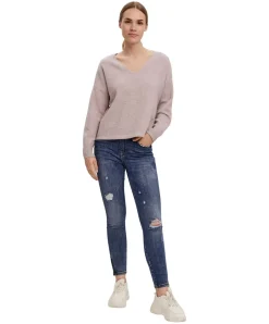 Vero Moda Strickpullover Doffy mit V-Auschnitt in Rosa