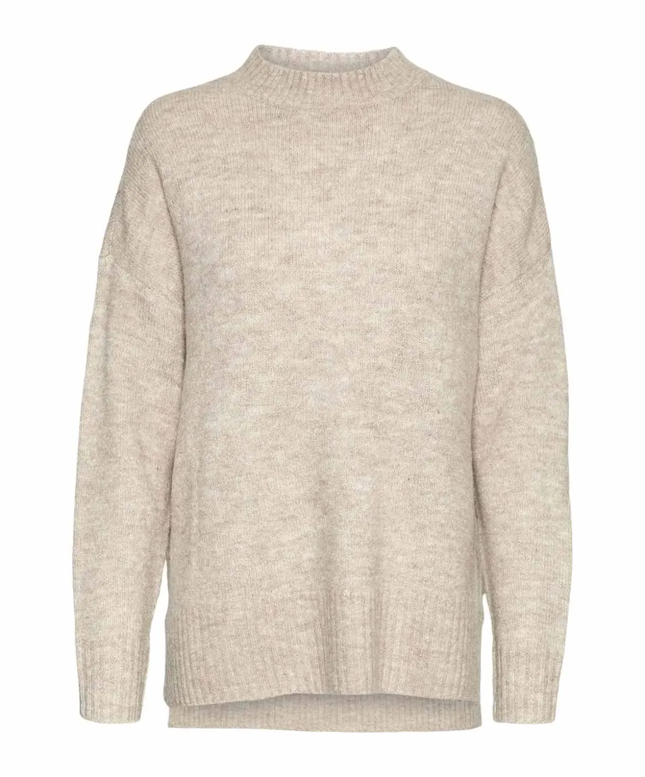 Vero Moda Strickpullover Lefile in Beige mit Stehkragen