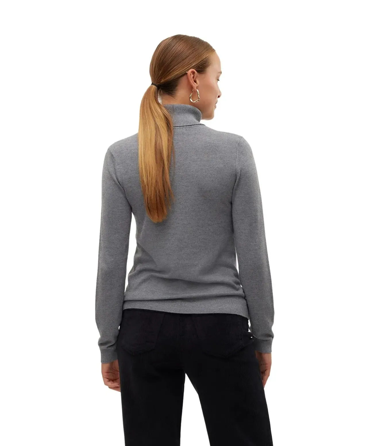 Vero Moda Strickpullover Iris in Grau mit Rollkragen