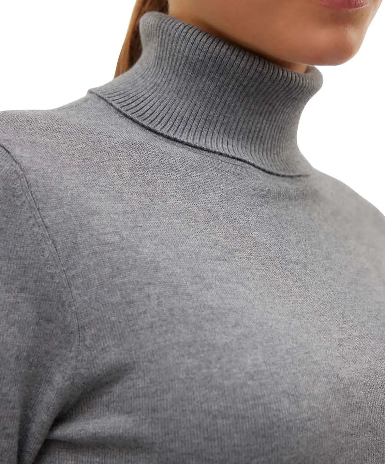 Vero Moda Strickpullover Iris in Grau mit Rollkragen