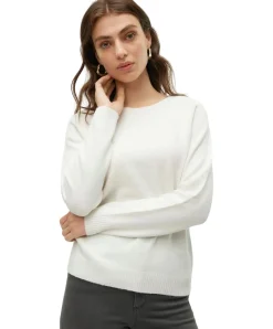 Vero Moda Strickpullover Doffy in Weiß mit Rundhals
