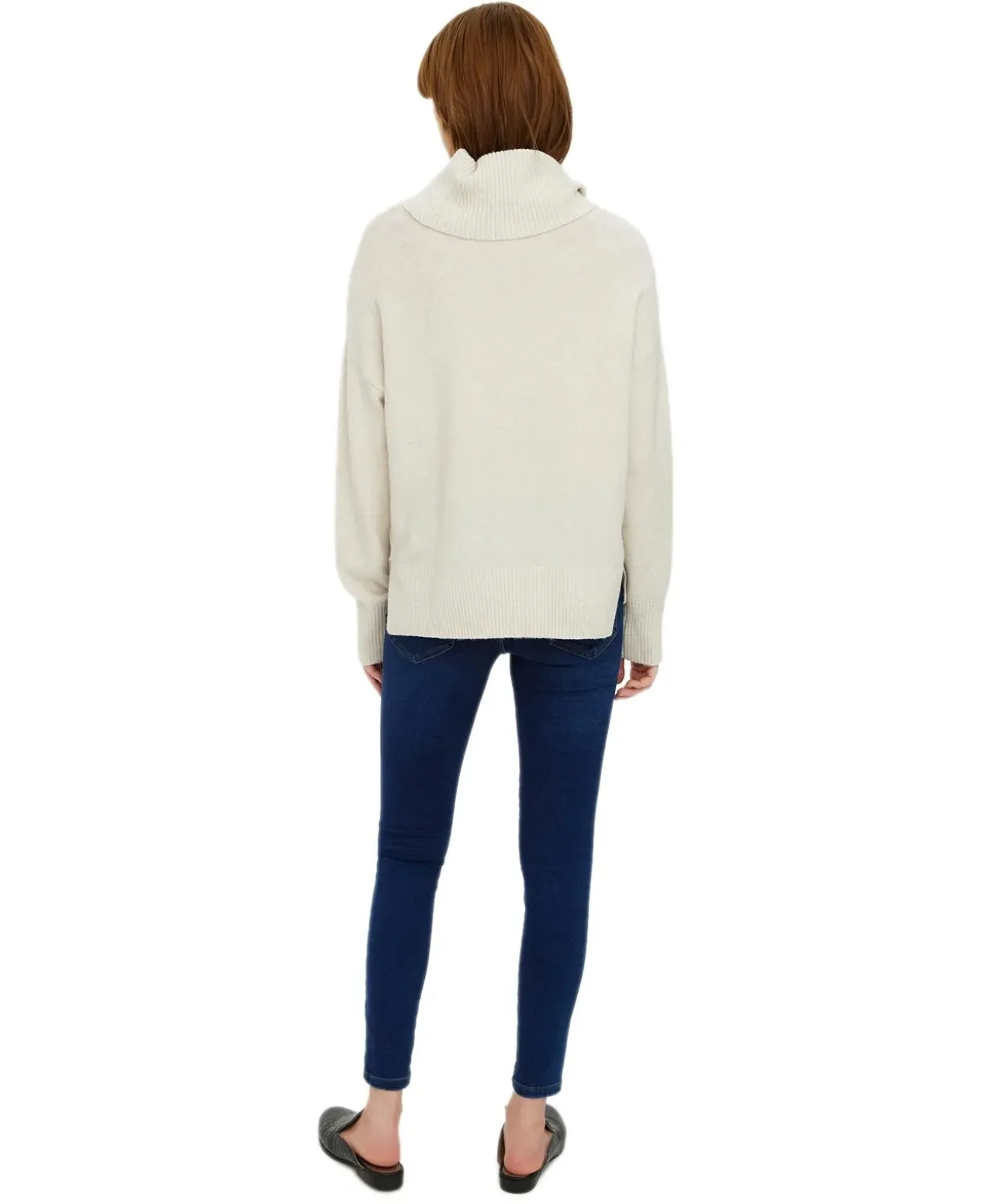 Vero Moda Strickpullover Doffy mit Rollkragen in Beige