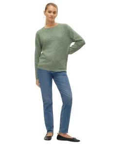 Vero Moda Strickpullover Doffy in Grün mit Rundhals
